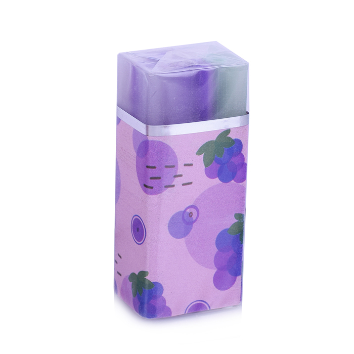 Ластик из синтетического каучука Фрукты, дизайны ассорти (апельсин, виноград, арбуз), в индиви