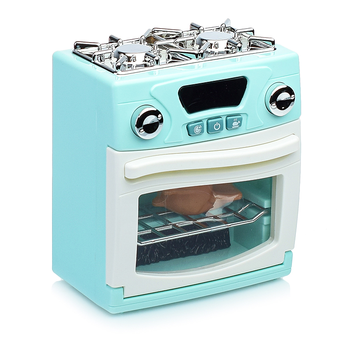 Бытовая техника A1003-6 "Плита" с посудой и продуктами, в коробке (цвет мятный)