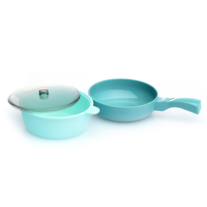 Бытовая техника A1003-6 "Плита" с посудой и продуктами, в коробке (цвет мятный)