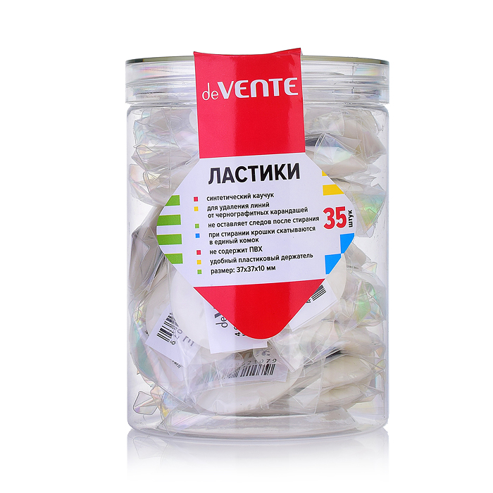 Фото к товару Ластик "Core" синтетический каучук, круглый белый, 37x37x10 мм, dust-free, с пластиковым де Ластик "Core" синтетический каучук, круглый белый, 37x37x10 мм, dust-free, с пластиковым де