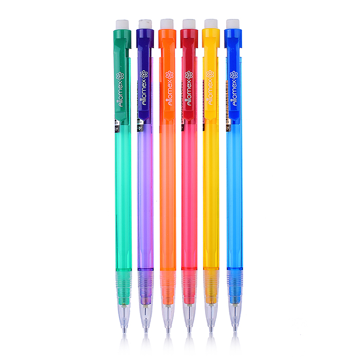 Карандаш автоматический "Attomex" d=0,5 мм, НВ, полупрозрачный корпус, с пластиковым держателем, с к