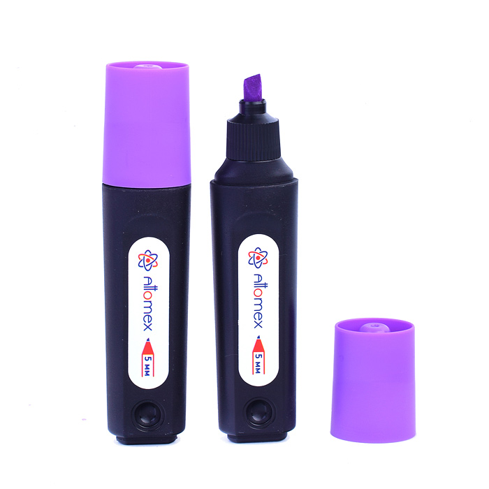 Маркер-выделитель "Attomex" плоский корпус, скошенный наконечник, ширина линии 1-5 мм, фиолетовый, в