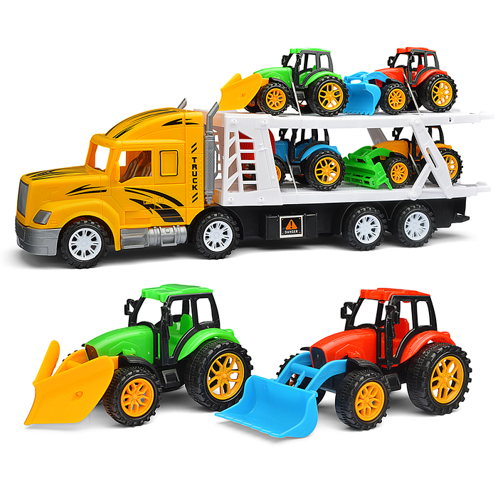 Автовоз DC998-42 "Мега сила" с сельхоз техникой, под колпаком