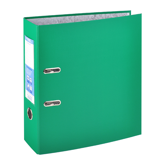 Регистратор PVC 80 мм. Classic А4 несъемный арочный механизм, зеленый 