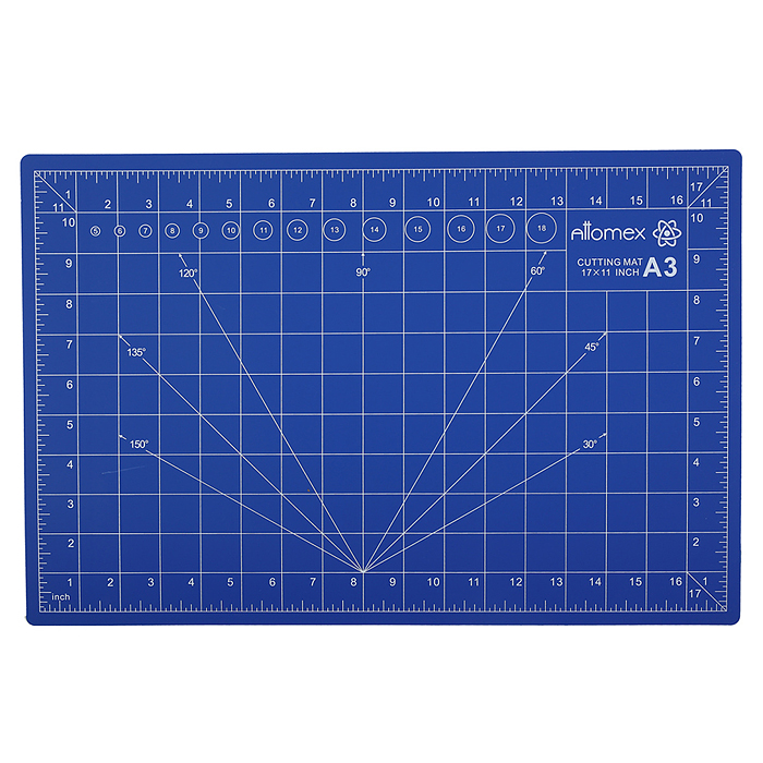 Фото к товару Коврик для резки A3 (45x30 см) "Attomex" непрорезаемый, толщина 2 мм, двухсторонний, трехслойный, си Коврик для резки A3 (45x30 см) "Attomex" непрорезаемый, толщина 2 мм, двухсторонний, трехслойный, си