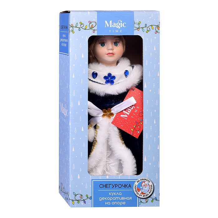 Кукла декоративная Снегурочка, на опоре (тело, руки и ноги -мягконабивные, голова и кисти- керамичес