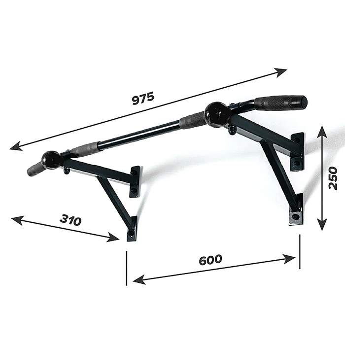 Фото к товару Турник настенный Aktiv Maх черный с черными ручками разборный Турник настенный Aktiv Maх черный с черными ручками разборный