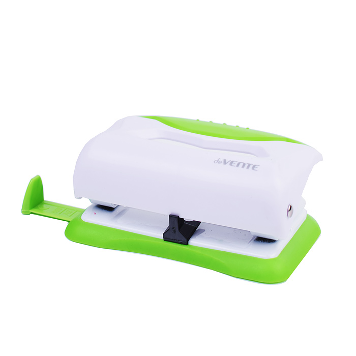 Дырокол "Color" (10 листов) пластиковый с каучуковой вставкой, с линейкой, в картонной коро