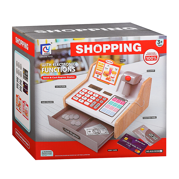 Игровой набор 818-503M "Кассовый аппарат" в коробке