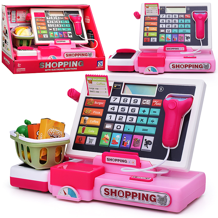 Игровой набор 818-376 "Касса" (продукты и деньги в наборе) в коробке
