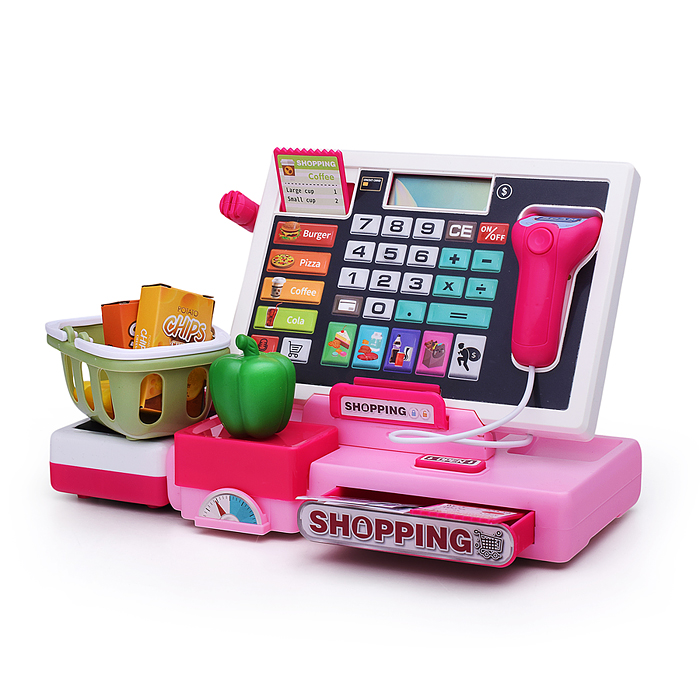 Игровой набор 818-376 "Касса" (продукты и деньги в наборе) в коробке