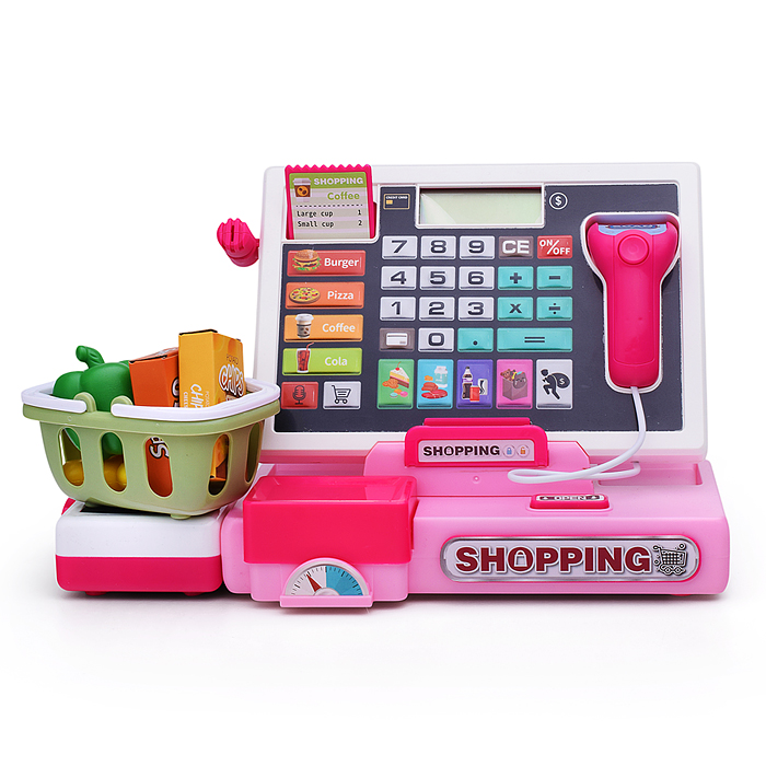 Игровой набор 818-376 "Касса" (продукты и деньги в наборе) в коробке