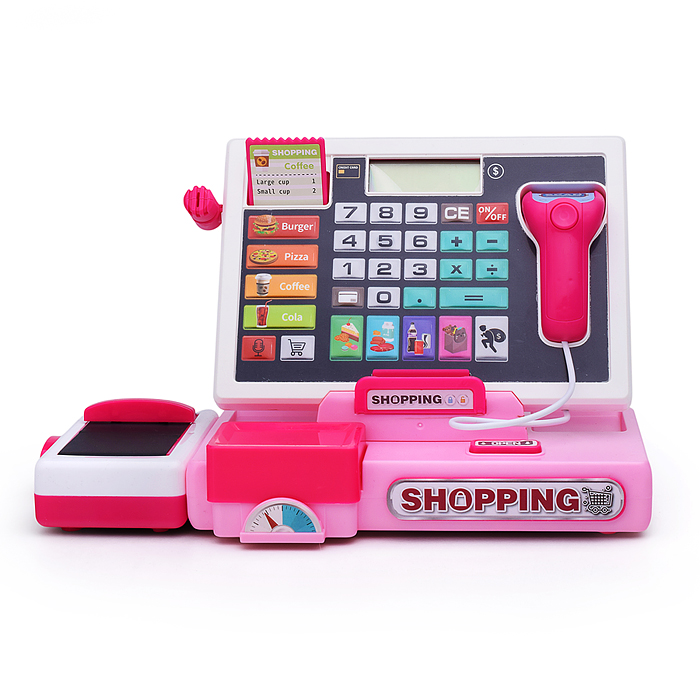 Игровой набор 818-376 "Касса" (продукты и деньги в наборе) в коробке