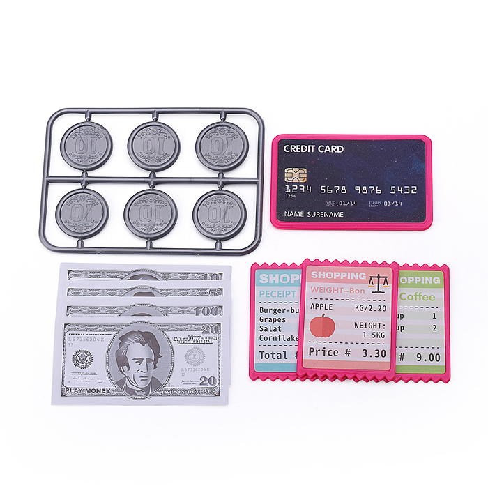 Игровой набор 818-376 "Касса" (продукты и деньги в наборе) в коробке