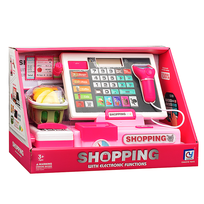 Игровой набор 818-376 "Касса" (продукты и деньги в наборе) в коробке