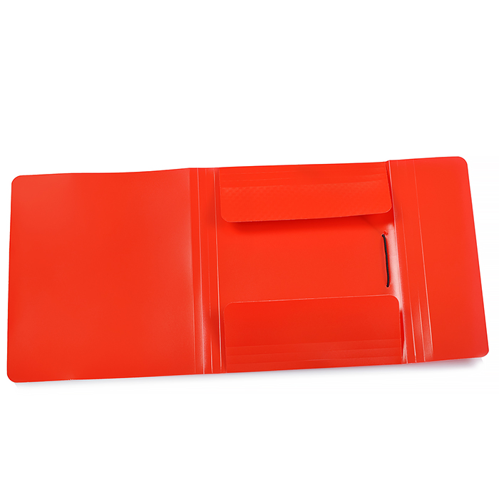 Папка на резинке A5 450 мкм. 25 мм песок, красный 