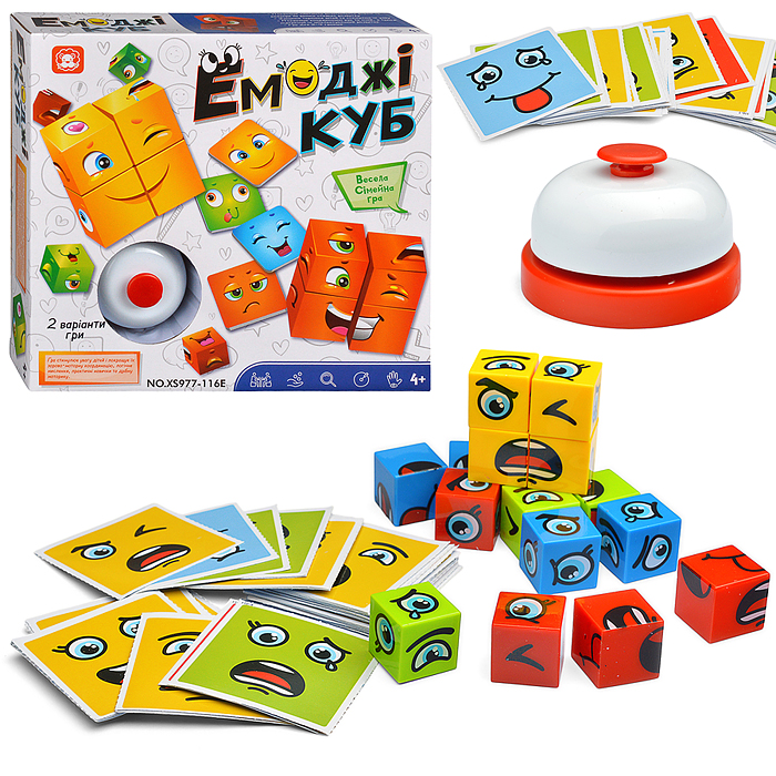 Игра настольная XS977-116E "Емоджи куб" в коробке