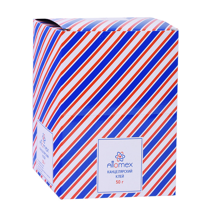 Клей канцелярский "Attomex" на водной основе 50 г в пластиковой бутылочке с пластиковым сетчатым апп