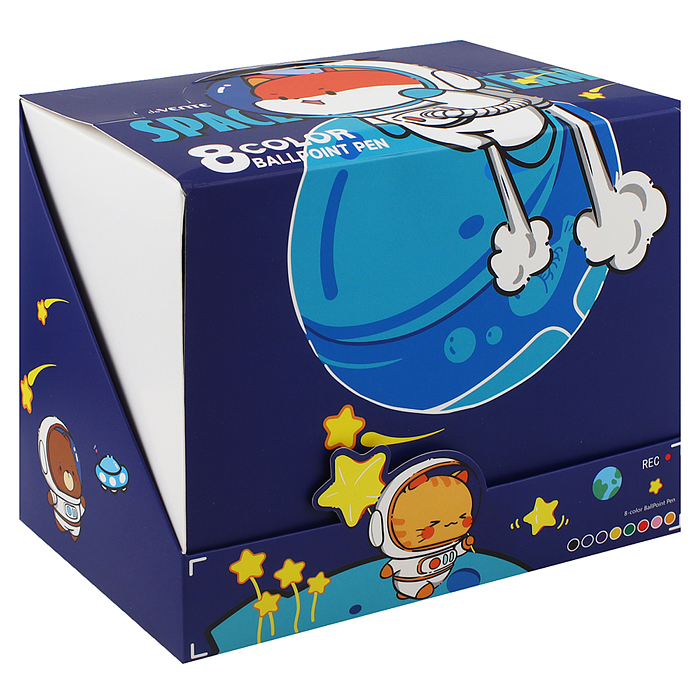 Ручка шариковая автоматическая 8 в 1 подарочная "Space Team" с декоративным элементом