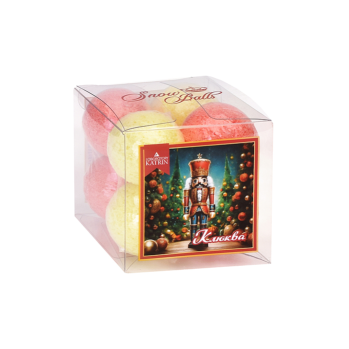 Набор шипучей соли для ванн Snow balls 160г "Клюква" 