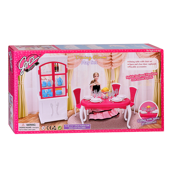 Фото к товару Набор мебели для кукол 3012 "Столовая" в коробке Набор мебели для кукол 3012 "Столовая" в коробке