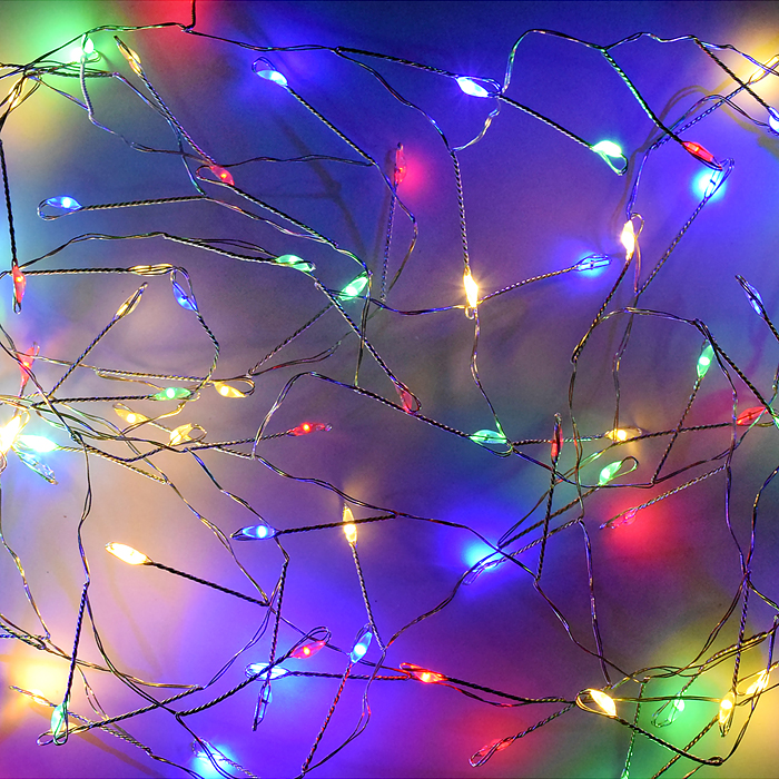 Электрогирлянда 3м, 100 ламп, цветная