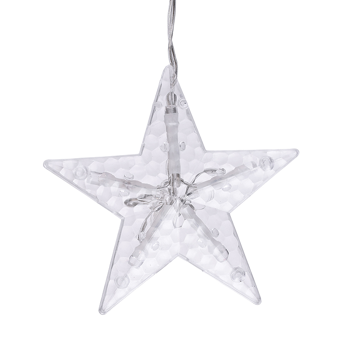 Электрогирлянда интерьерная "Звёздочки и снежинки" тёплый свет