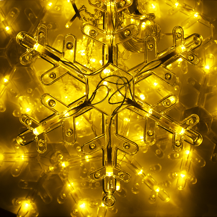 Электрогирлянда интерьерная "Звёздочки и снежинки" тёплый свет