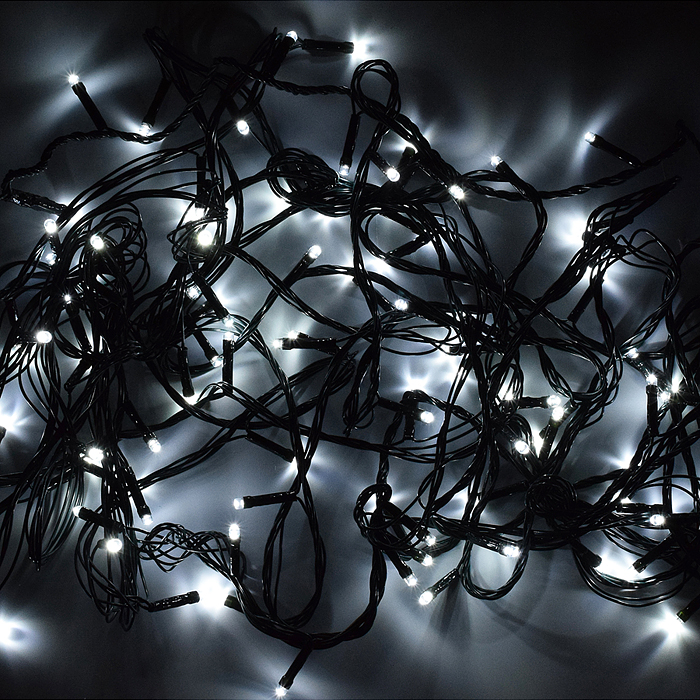 Электрогирлянда 9м, 100 ламп, холодный