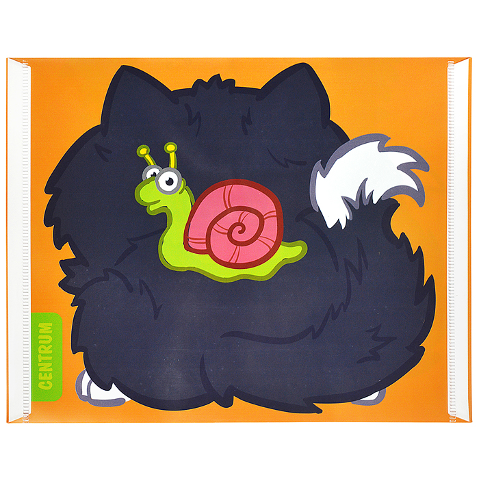 Папка-конверт на кнопке А5, пластик, "Кот с лягушкой" 180 мкм, двусторонняя печать