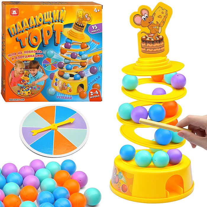 Игра настольная XS977-42E "Падающий торт" в коробке