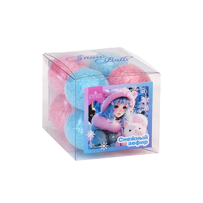 Набор шипучей соли для ванн Snow balls 160г "Снежный зефир" 