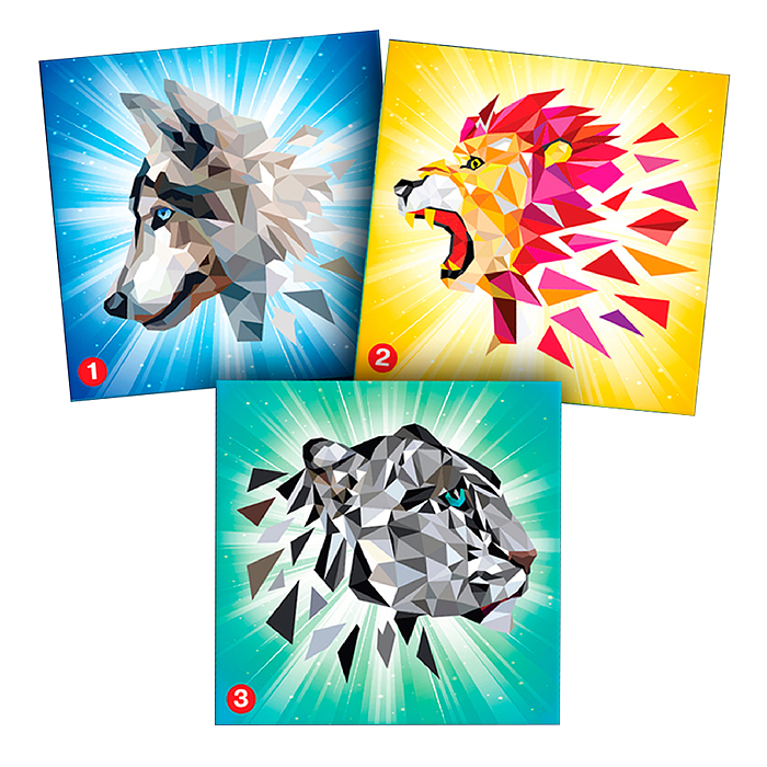 Аппликация наклейками по номерам. Хищники