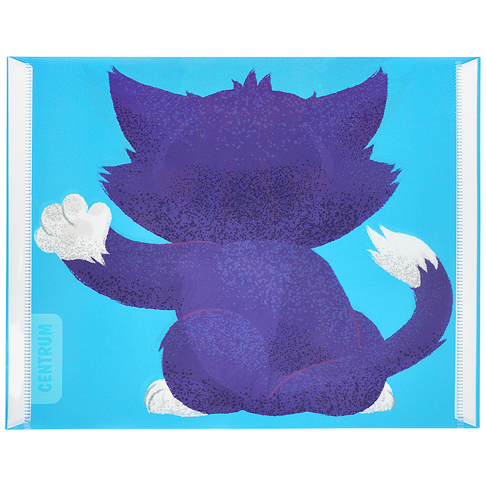 Папка-конверт на кнопке А5, пластик, "Кот с попугаем" 180 мкм, двусторонняя печать