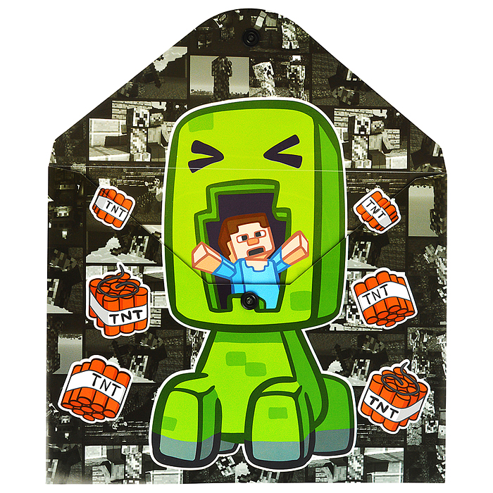 Папка-конверт на кнопке А5, пластик, "My game Утка" 180 мкм, двусторонняя печать