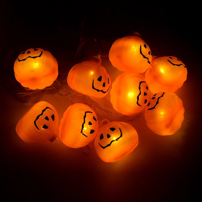 Фото к товару Электрогирлянда Тыквочки, 2м, 10 ламп Электрогирлянда Тыквочки, 2м, 10 ламп