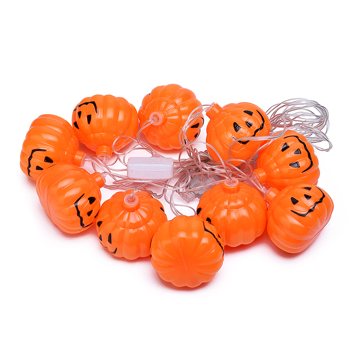 Фото к товару Электрогирлянда Тыквочки, 2м, 10 ламп Электрогирлянда Тыквочки, 2м, 10 ламп
