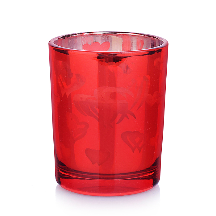 Свеча декоративная восковая 00-7032 "Узоры" в стакане