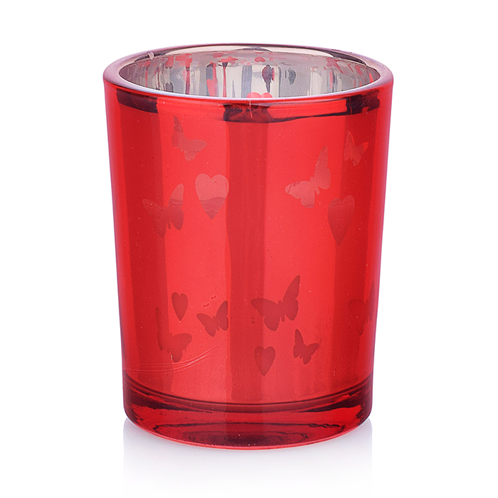 Свеча декоративная восковая 00-7032 "Узоры" в стакане