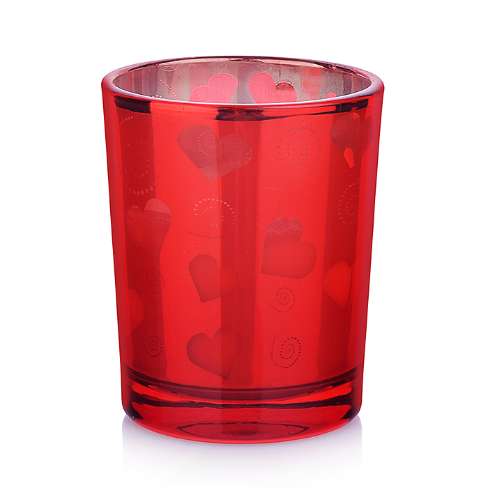 Свеча декоративная восковая 00-7032 "Узоры" в стакане