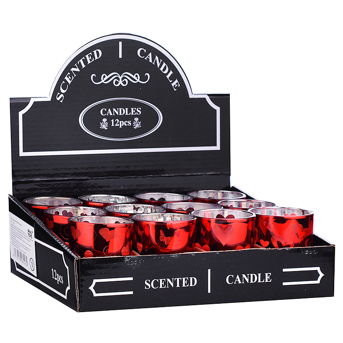 Свеча декоративная восковая 00-7032 "Узоры" в стакане