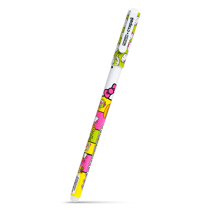 Ручка гелевая со стираемыми чернилами "Hello Kitty" цвет чернил синий, 0,5 мм, в друме