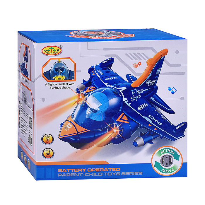 Самолет 286-28 "Истребитель" на батарейках, в коробке