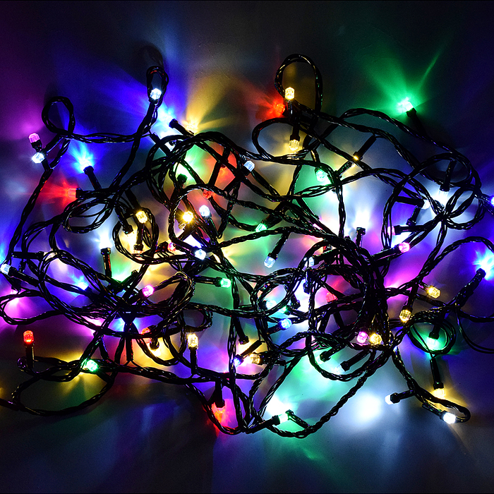 Электрогирлянда 9,5м, 100 ламп, цветная
