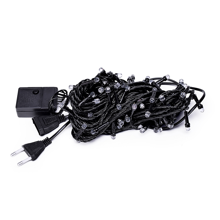 Электрогирлянда 9,5м, 100 ламп, цветная