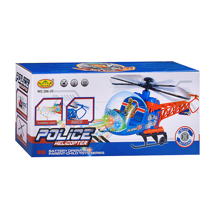 Вертолет 286-37 "Полиция" на батарейках, в коробке