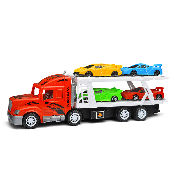 Фото к товару Автовоз DC998-40 "Мега сила" с гоночными авто, под колпаком Автовоз DC998-40 "Мега сила" с гоночными авто, под колпаком