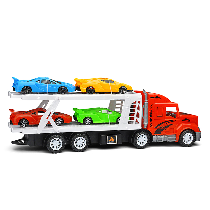 Фото к товару Автовоз DC998-40 "Мега сила" с гоночными авто, под колпаком Автовоз DC998-40 "Мега сила" с гоночными авто, под колпаком
