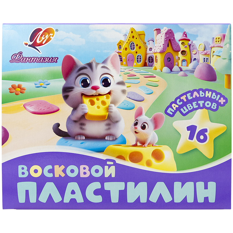 Пластилин восковой 16 цв. "Фантазия" Пластилин восковой 16 цв. "Фантазия"
