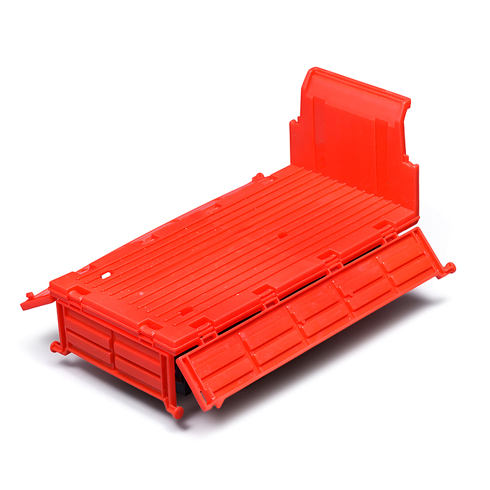 Погрузчик JS130Е с прицепом и цистернами (свет, звук) в коробке (красный)